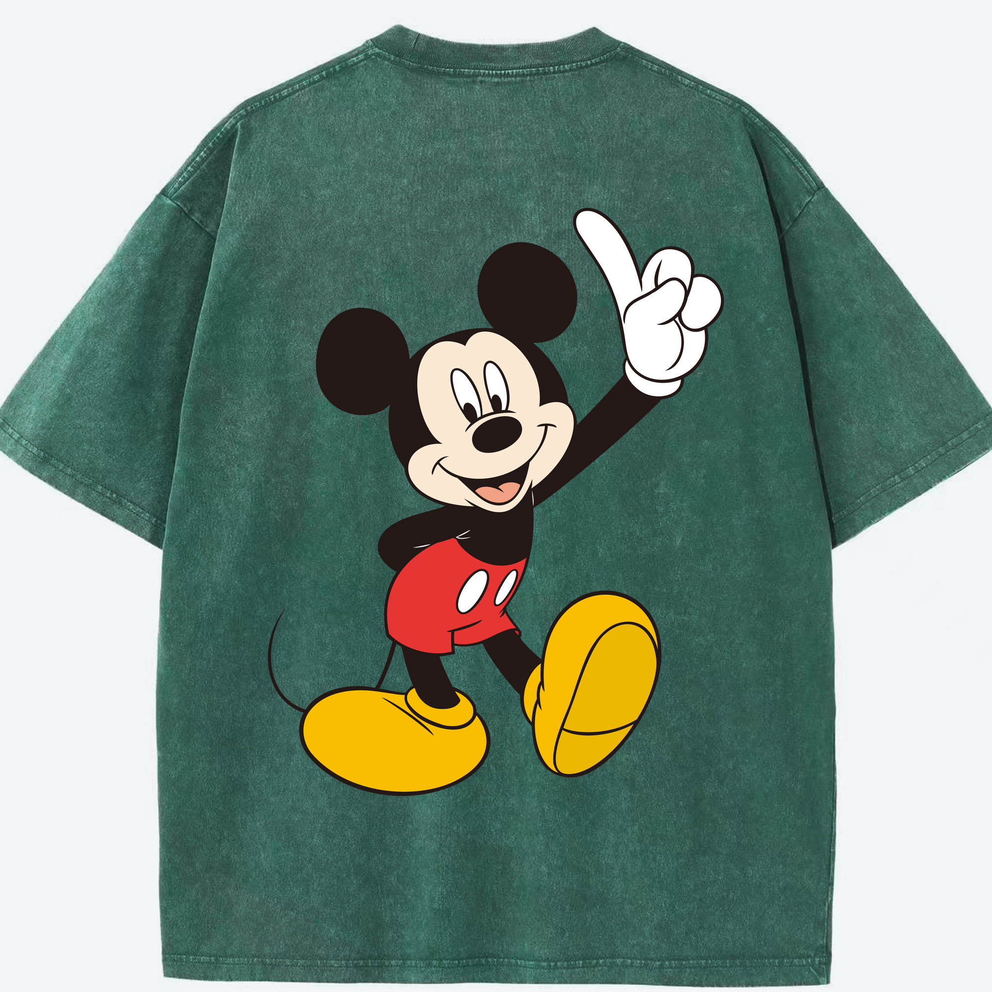 （画像用） ミッキーマウス Mickey Mouse 綿100% ヴィンテージ風 半袖Tシャツ（背面プリント）